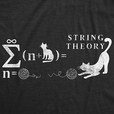 Womens String Theory T Shirt Funny Cat Math Science Nerdy Tee