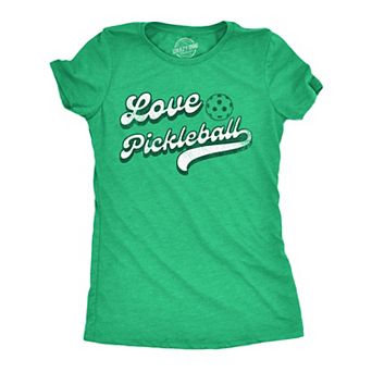 Womens Love Pickleball Funny T Shirt Pickle Ball Retro Graphic Tee for Ladies