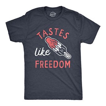 Mens Tastes Like Freedom T Shirt Funny Cool Fourth Of July Party Popsicle Tee for Guys