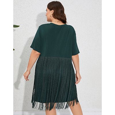 fringe t shirt dress Wholesale western tshirt dress with fringe for your store