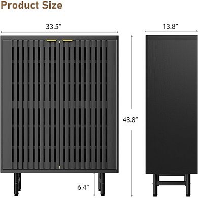 6-Tier Shoe Cabinet with Doors, Wooden Shoe Storage Rack with Hidden Storage for Hallway & Closet