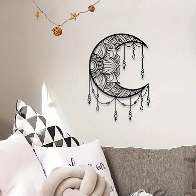 Mandala Moon Iron Wall Art for Yoga and Meditation Decor
