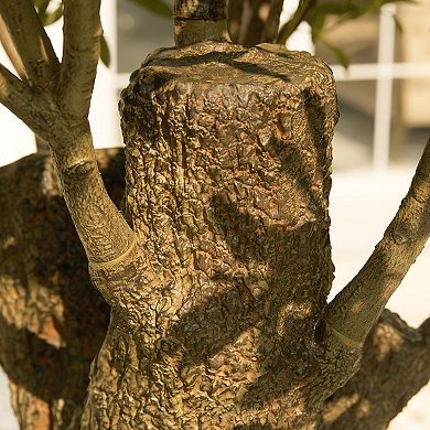 UV Resistant Artificial Olive Tree 8FT Tall, Faux Plant with Stable Base for Home Decor -VeriNatural