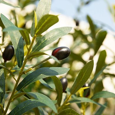 UV Resistant Artificial Olive Tree 8FT Tall, Faux Plant with Stable Base for Home Decor -VeriNatural