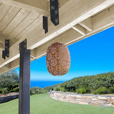 Stella Luxe Barrel Dewdrop Copper LED Lantern