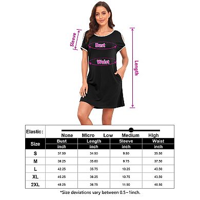 Women's Short Sleeve Off Shoulder Crew Neck Midi Dress with Pockets