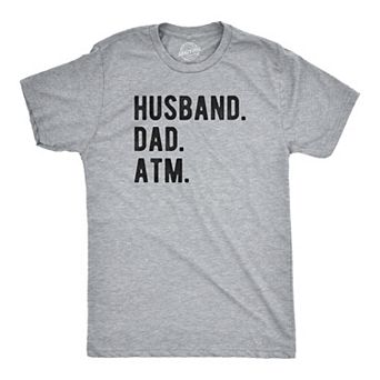 Mens Husband. Dad. ATM. T Shirt Funny Father's Day Tee