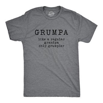 Mens Grumpa Like Regular Grandpa Only Grumpier T Shirt Funny Grandfather Tee