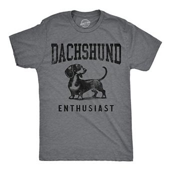 Mens Funny T Shirts Dachshund Enthusiast Sarcastic Puppy Graphic Novelty Tee For Men