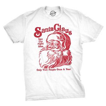 Mens Santa Claus Has The Right Idea T Shirt Funny Christmas Tee