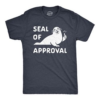 Mens Seal Of Approval T Shirt Funny Pun Graphic Novelty Sea Animal Graphic Tee