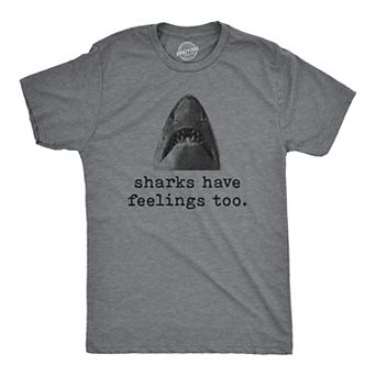 Mens Sharks Have Feelings Too T Shirt Funny Beach Vacation Chomp Graphic Tee