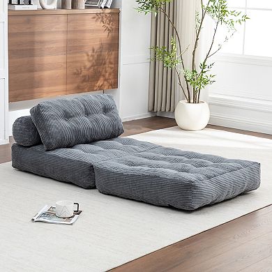 Folding Sofa Bed with Head & Lumbar Pillow, 3-in-1 Convertible Sofa Bed Chair for Apartment&Bedroom