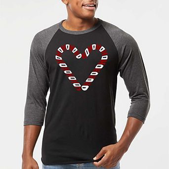 Candy Canes - Men's Raglan Baseball Word Art T-Shirt