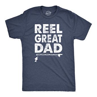 Mens Reel Great Dad T shirt Funny Fathers Day Fishing Tee Gift for Fisherman