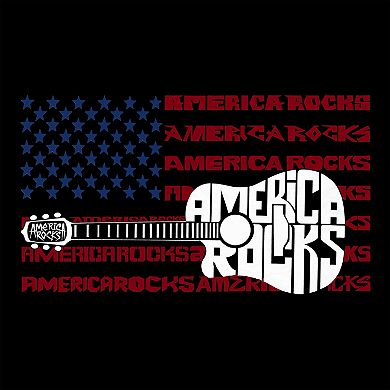 America Rocks - Men's Raglan Baseball Word Art T-Shirt