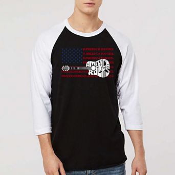 America Rocks - Men's Raglan Baseball Word Art T-Shirt
