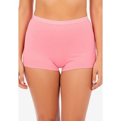 Comfort Choice Plus Size Soft Cotton Brief/Boy Short 4-Pack