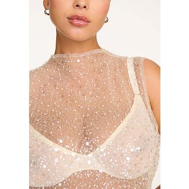 CUUP The Mock Neck Mini Dress- Sequin
