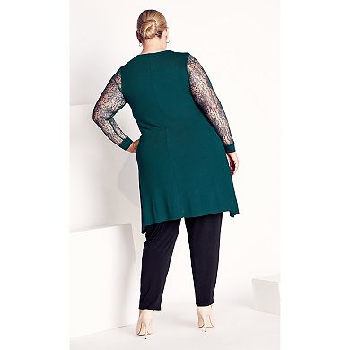 Avenue Women's Plus Size Lacey Sleeve Tunic
