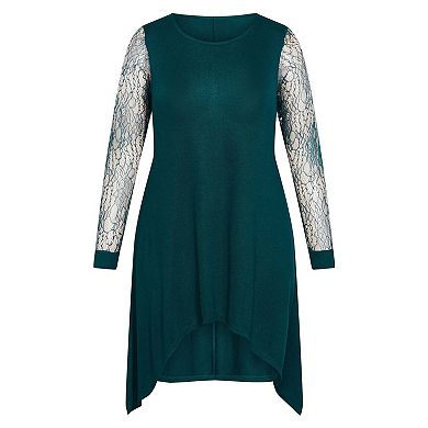 Avenue Women's Plus Size Lacey Sleeve Tunic