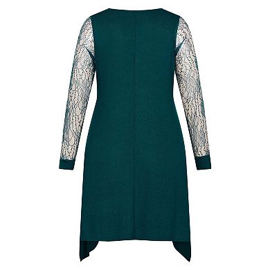 Avenue Women's Plus Size Lacey Sleeve Tunic