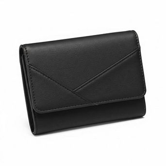 ZUQIETA Small Leather Trifold Wallet RFID Blocking Women Credit Card Holder Zipper Pocket