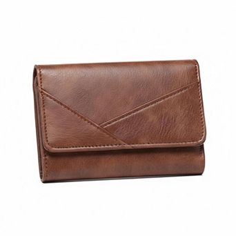 ZUQIETA Small Leather Trifold Wallet RFID Blocking Women Credit Card Holder Zipper Pocket
