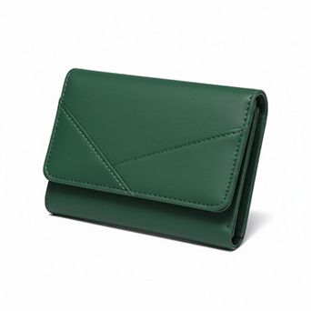 ZUQIETA Small Leather Trifold Wallet RFID Blocking Women Credit Card Holder Zipper Pocket