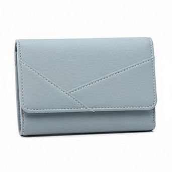 ZUQIETA Small Leather Trifold Wallet RFID Blocking Women Credit Card Holder Zipper Pocket