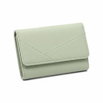ZUQIETA Small Leather Trifold Wallet RFID Blocking Women Credit Card Holder Zipper Pocket