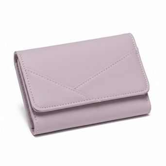 ZUQIETA Small Leather Trifold Wallet RFID Blocking Women Credit Card Holder Zipper Pocket