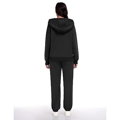 Pinspark Women's 2 Piece Fall Outfits Long Sleeve Hoodie & Lightweight Sweatpants with Pockets