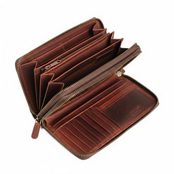 ZUQIETA Leather RFID Wallet Women Handcrafted Genuine Multiple Compartments Bifold