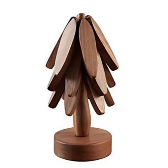 Tree Design Wooden Trivets - Heat Resistant 100% Bamboo Coasters for Hot Cups, Mugs, and Pots