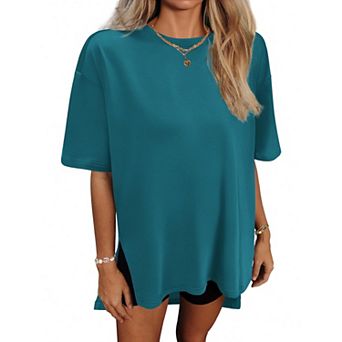 Zeagoo Summer T Shirts for Women Oversized Crew Neck Tees Short Sleeve Loose Fit Workout Tops