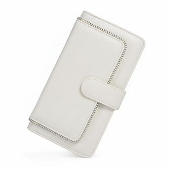 ZUQIETA RFID Blocking Vegan Leather Wristlet Wallet Credit Card Holder Clutch