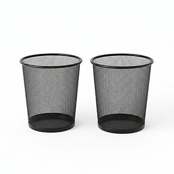 KSIZUIS Steel Mesh 2-Pack 6 Gallon Round Trash Can for Home, Office & Garage