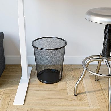 KSIZUIS Steel Mesh 2-Pack 6 Gallon Round Trash Can for Home, Office & Garage
