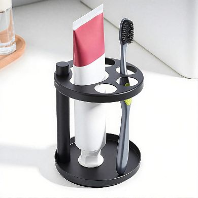 KSIZUIS Black Steel Ventilated Toothbrush Holder for Brushes & Razors