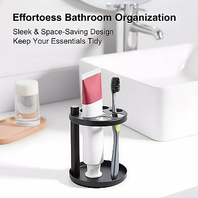 KSIZUIS Black Steel Ventilated Toothbrush Holder for Brushes & Razors