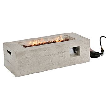 Merax Outdoor Rectangular Propane Fire Pit, 41.9 ''MGO Patio Heater with Stainless Steel Burner