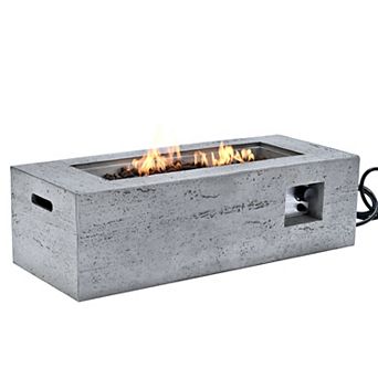 Merax Outdoor Rectangular Propane Fire Pit, 41.9 ''MGO Patio Heater with Stainless Steel Burner