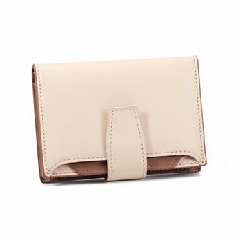ZUQIETA Small RFID Blocking Leather Bifold Wallet Compact Card Holder with ID Window