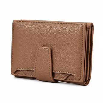 ZUQIETA Small RFID Blocking Leather Bifold Wallet Compact Card Holder with ID Window