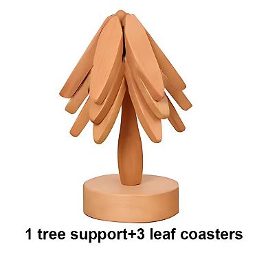 Tree Design Wooden Trivets - Heat Resistant 100% Bamboo Coasters for Hot Cups, Mugs, and Pots