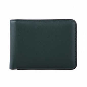 ZUQIETA Women's Slim Leather Bifold Wallet RFID Protection Compact Mini Purse Clear ID Window