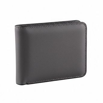 ZUQIETA Women's Slim Leather Bifold Wallet RFID Protection Compact Mini Purse Clear ID Window