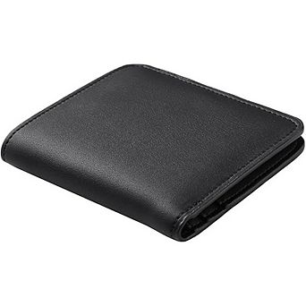ZUQIETA Women's Slim Leather Bifold Wallet RFID Protection Compact Mini Purse Clear ID Window