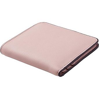 ZUQIETA Women's Slim Leather Bifold Wallet RFID Protection Compact Mini Purse Clear ID Window